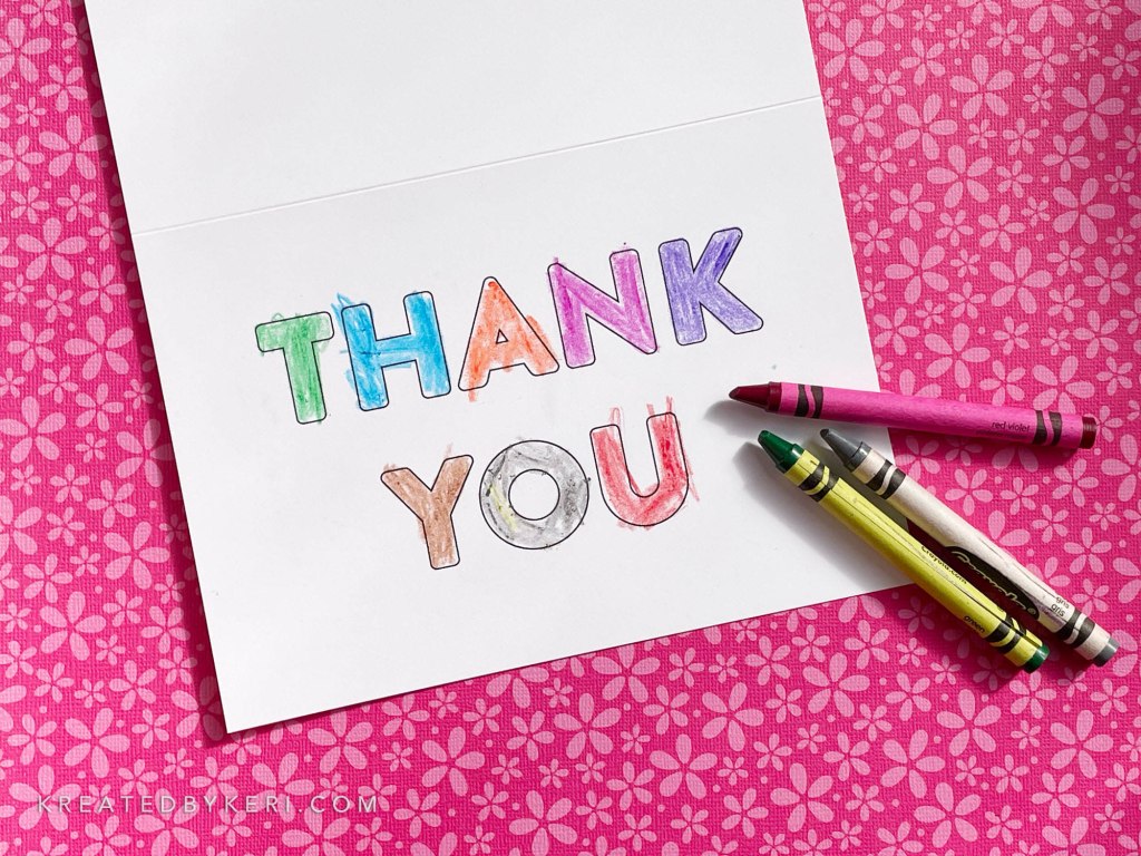 Free Thank You Card for Kids